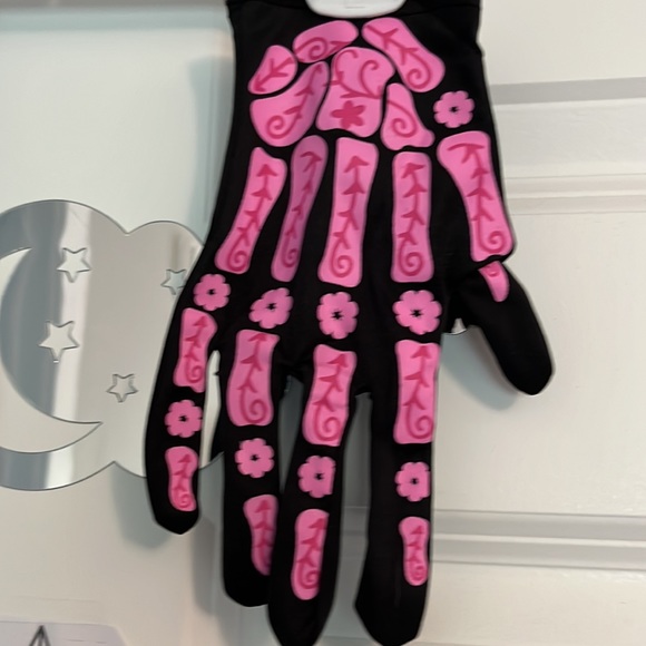 PINK 💀 SKULL 🧤 GLOVES KIDS - Picture 4 of 6